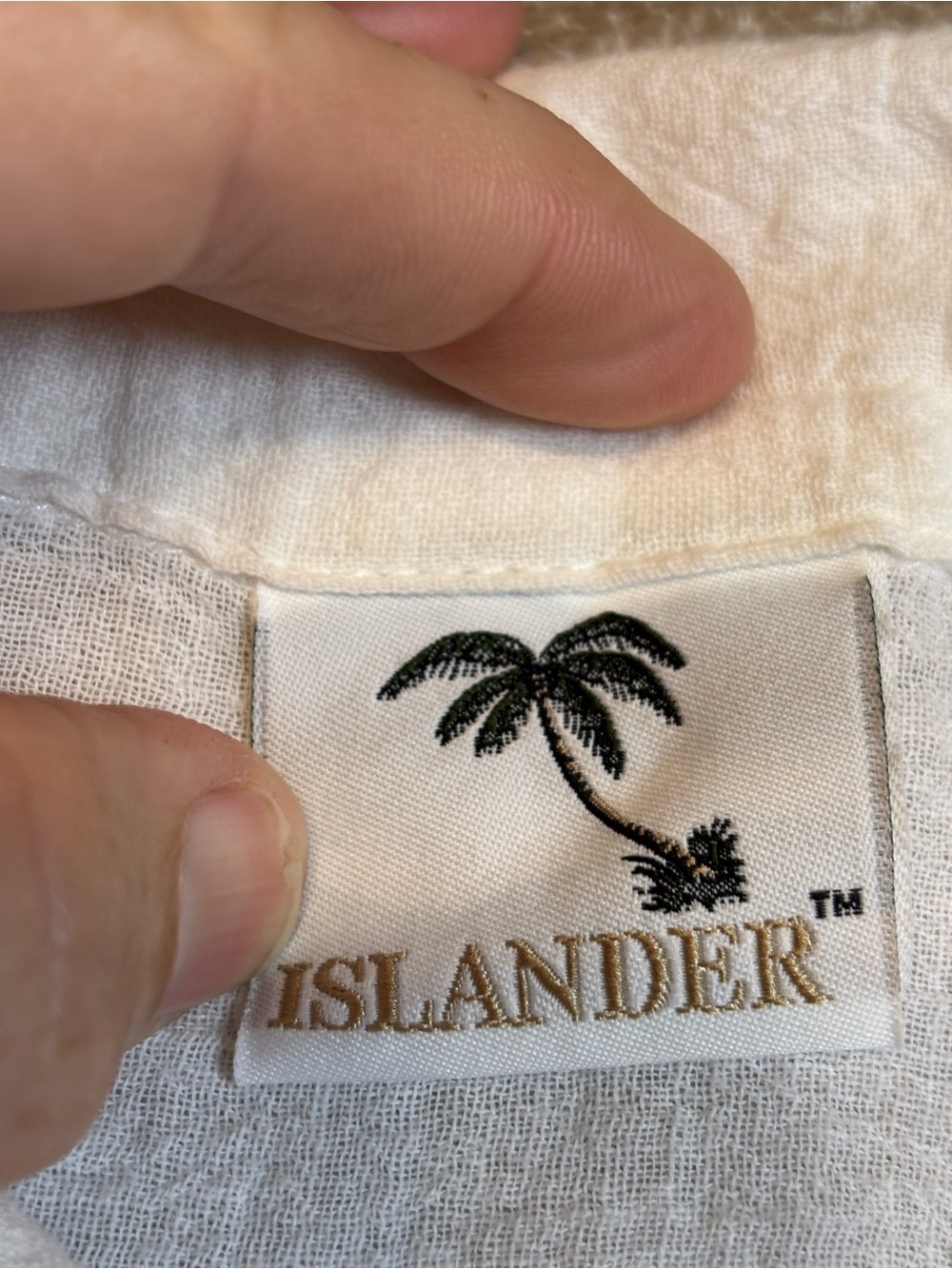 Islander Cotton Gauze Tunic Shirt White Button Down Beach Cover Up Relaxed Fit - Picture 4 of 4